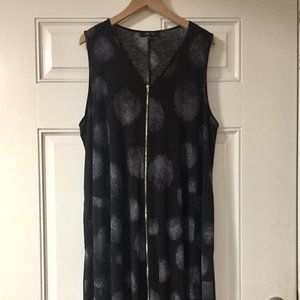 Comfy USA Zip Front Tunic /Dress Size L Black Gray